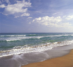 a photo of waves washing ashore at Surfside Beach, South Carolina
