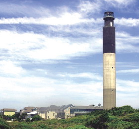 Oak Island Lighthouse at Caswell Beach, North Carolina