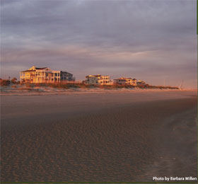 Beach shore at the Isle of Palms, SC.